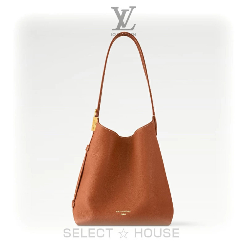 Louis Vuitton Low Key Leather Hobo Shoulder Bag Brown